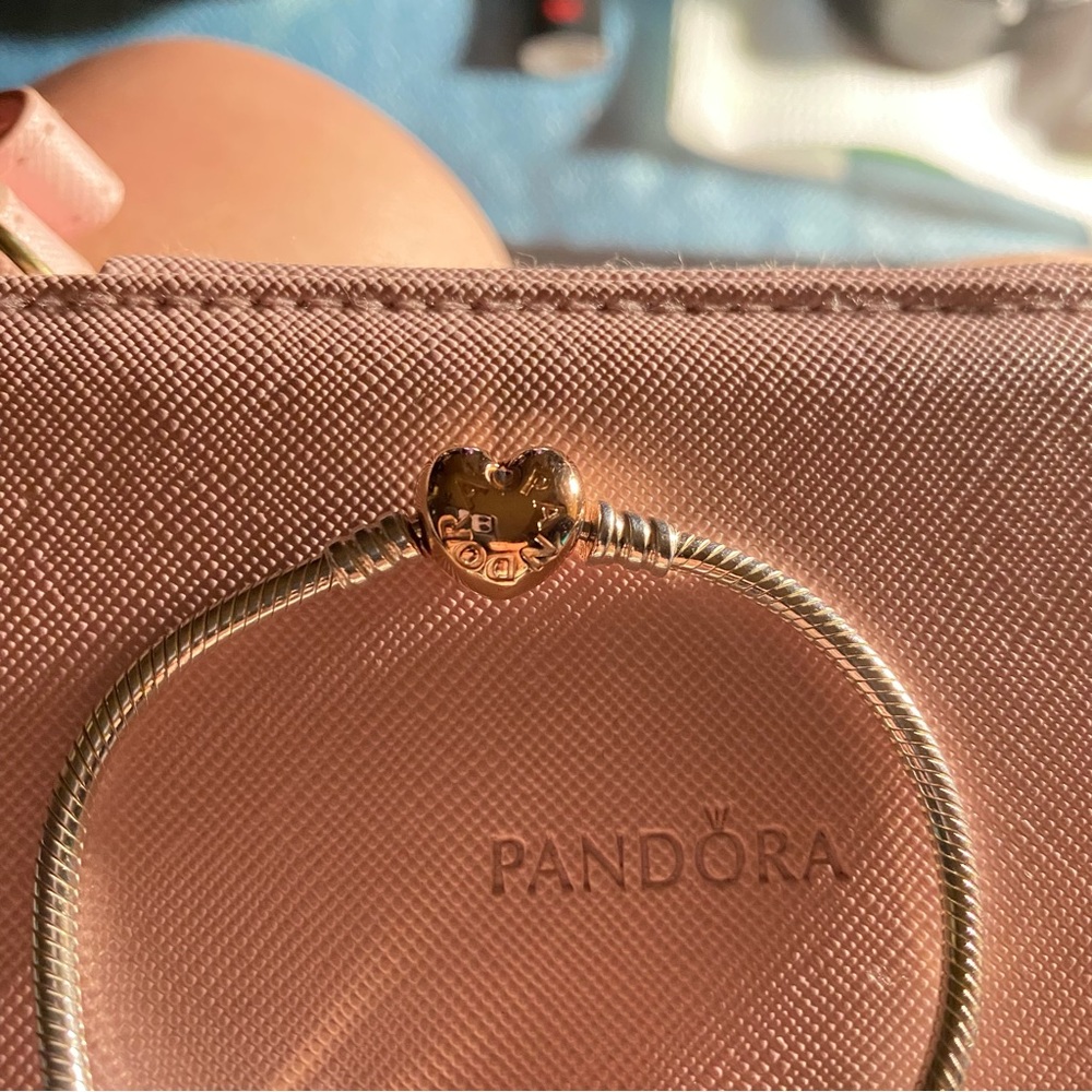 Pandora Moments Heart Clasp Snake Chain Bracelet